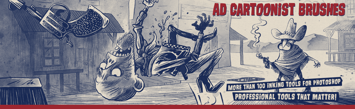 AD Cartoonist Brushes - Inking Tools for Photoshop