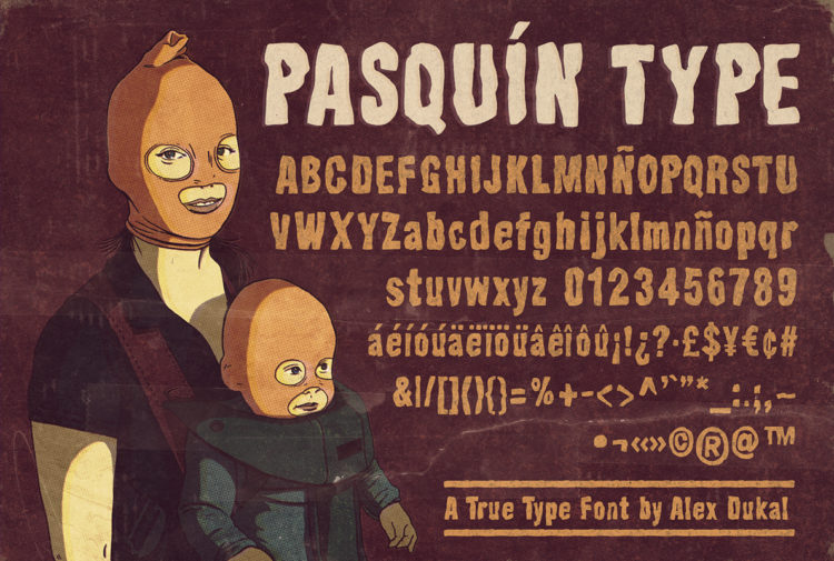 AD Pasquin Type - A rustic bold letterpress Type