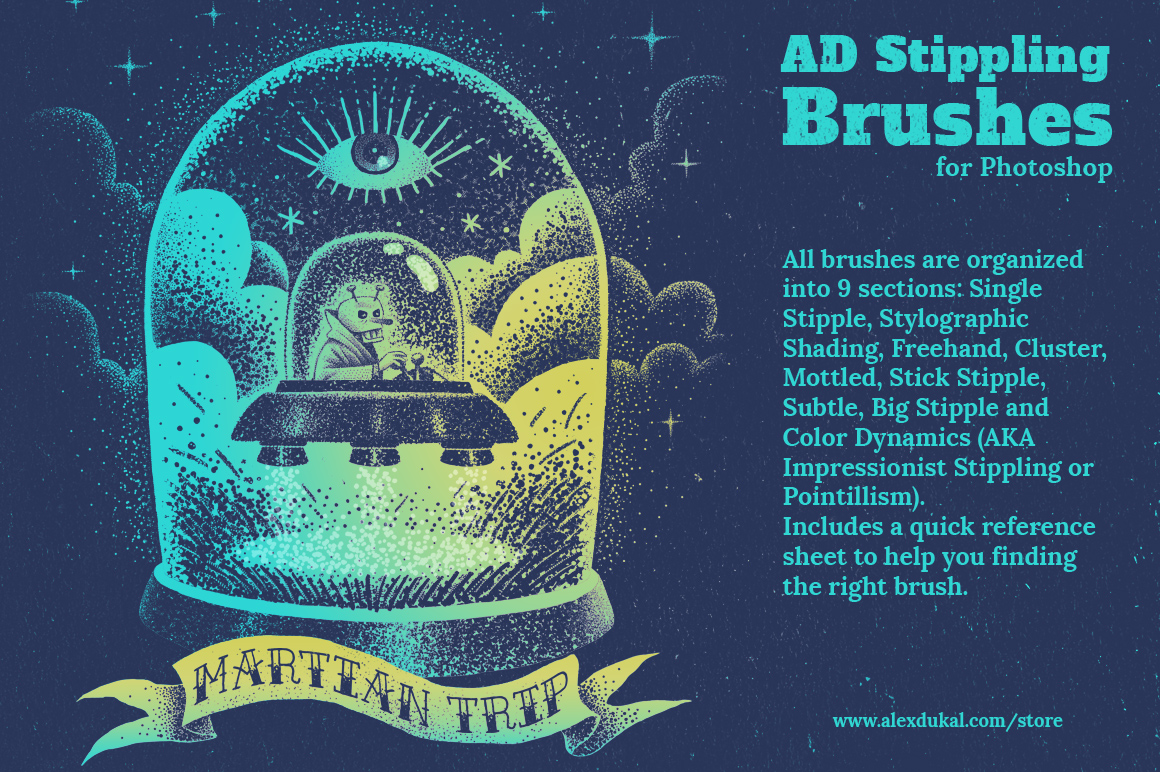 AD Stippling Brushes Sample